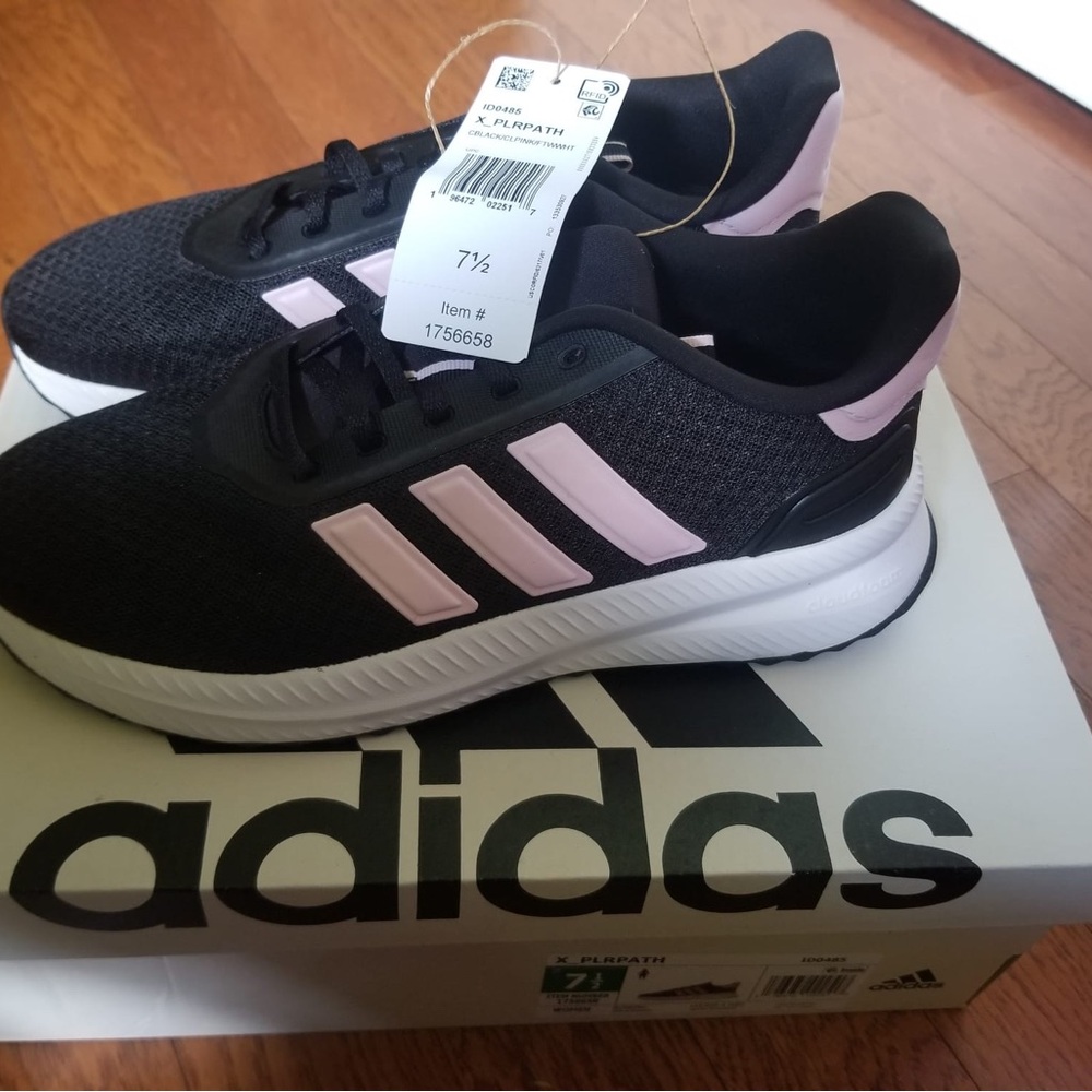 Adidas Black and Light Pink Running Shoes